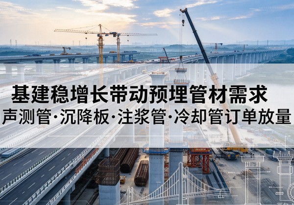武城基建稳增长带动预埋监测管材需求，声测管、沉降板、注浆管订单持续放量